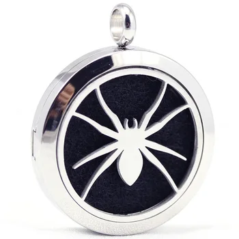 

30mm stainless steel spider design aromatherapy aroma essential oil diffuser necklace