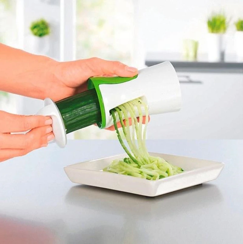 Kitchen Accessories Gadgets Tools Spiral Funnel Vegetable Grater ABS+Stainless Steel Carrot Cucumber Slicer Chopper Kitchen Item