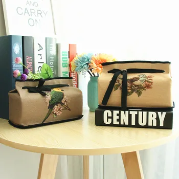 

Home fabric decorative tissue Chinese flower and bird classical tissue tray 3