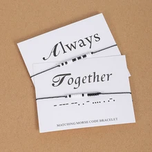 G. YCX Регулируемый всегда вместе Морзе кодовый браслет для женщин и мужчин восковая веревка персонализированные имя соответствия пара браслет DIY подарок