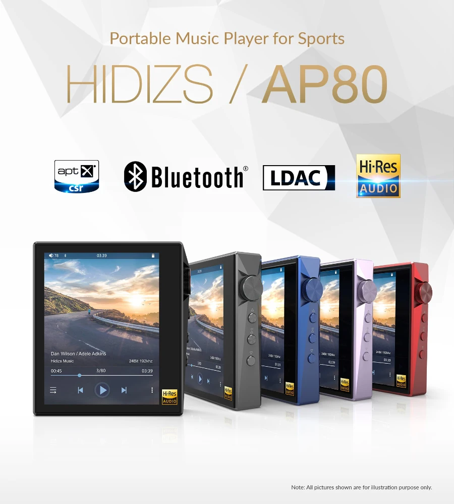 Hidizs AP80 Hi-Res ES9218P Ультрапортативный Bluetooth HIFI музыкальный mp3-плеер LDAC USB DAC DSD 64/128 FALC DAP