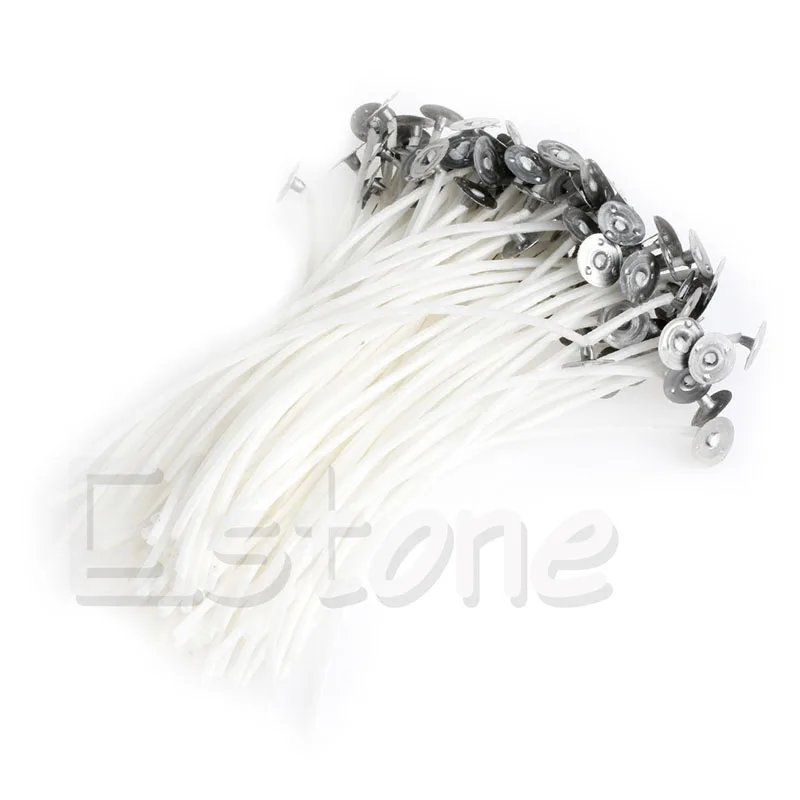 

12cm 100Pcs Candle Wicks Cotton Core Pre Waxed With Sustainers For Making Candle