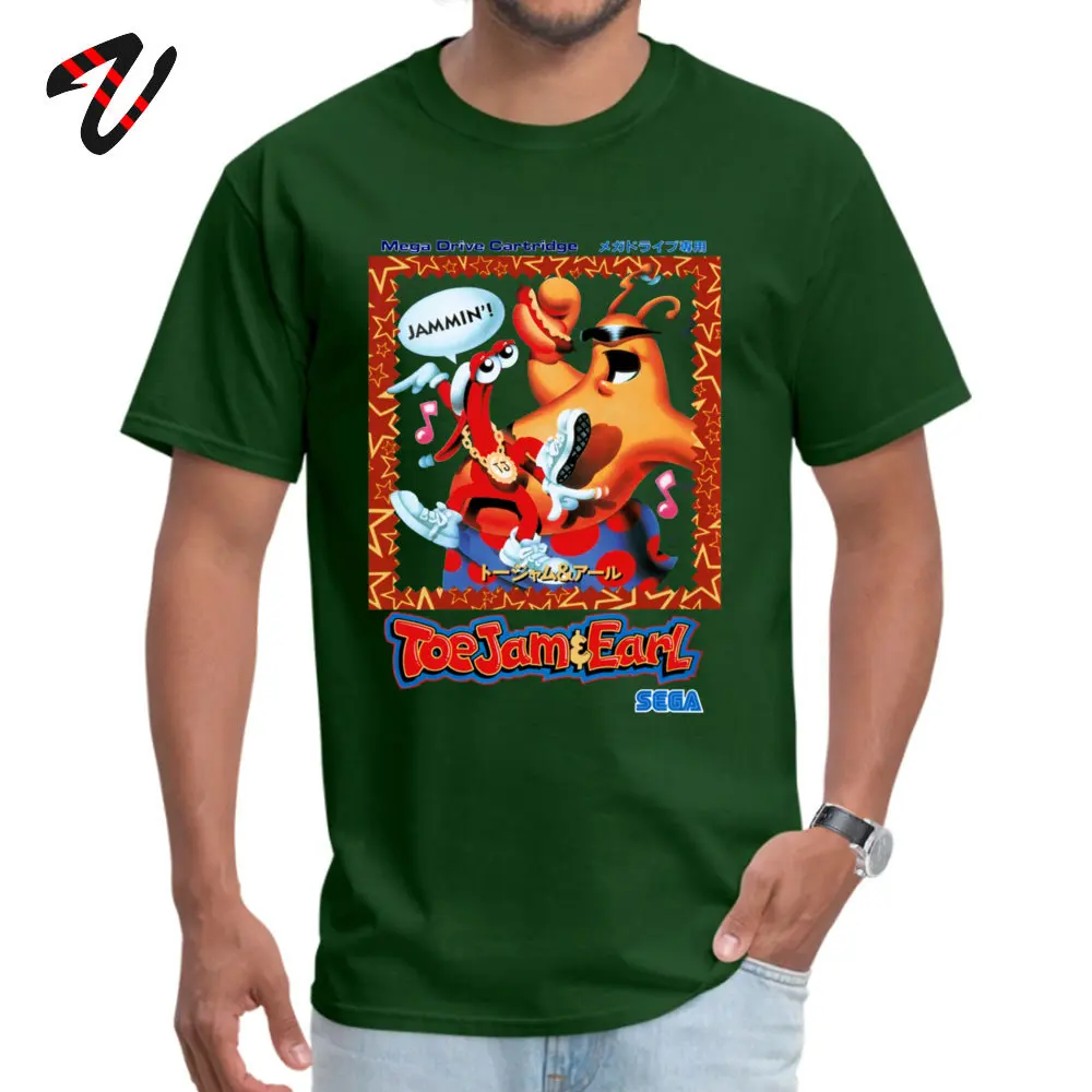 ToeJam & Earl Casual Tshirts for Students 100% Cotton Mother Day Tops Shirts Casual T-shirts Short Sleeve Discount Crew Neck ToeJam & Earl -12706 dark