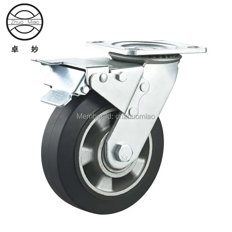 4 шт. стиль 8 дюймов промышленного алюминиевый сердечник поворотный резиновые колеса