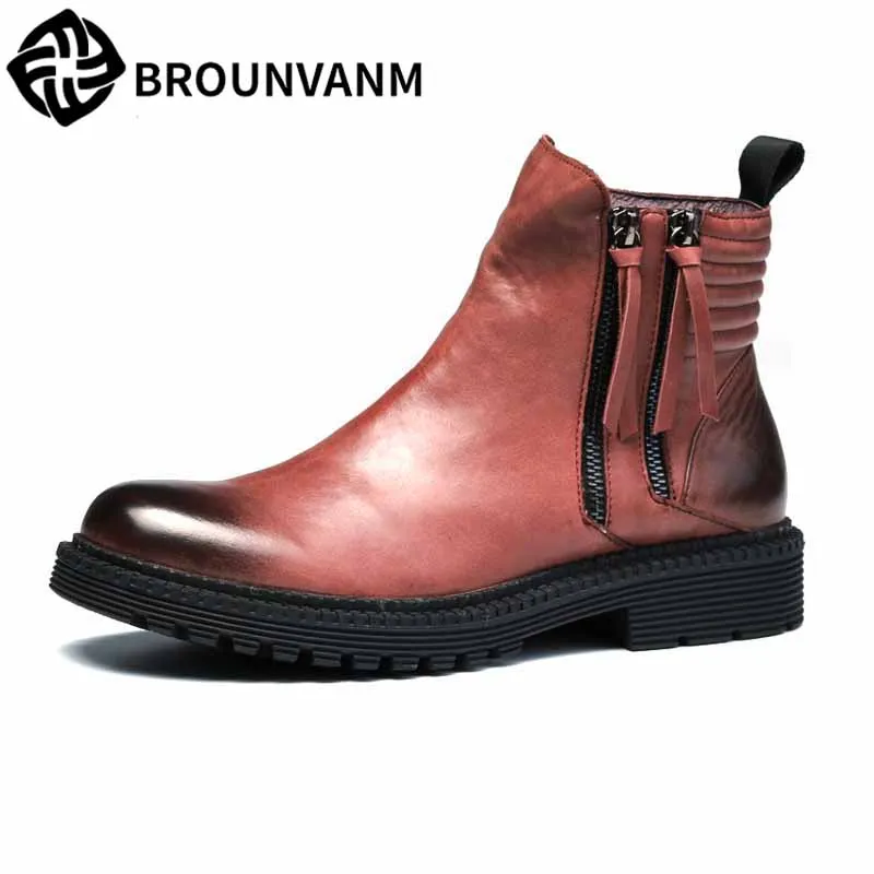 

Martin boots men autumn winter British retro Martin boots male high top shoes men's Chelsea boots all-match cowhide breathable