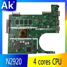 AK X200MA материнская плата для ноутбука ASUS X200MA F200M F200MA тестовая оригинальная материнская плата 2G-RAM N2920 4 ядра ЦП