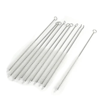 

10 Pcs 10mm Dia Chemistry Test Tube Bottle Nylon Washing Brush Tool White