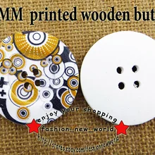 8 шт. 50 мм цвет кольцо живопись деревянные пуговицы 4 отверстия пальто сапоги швейная одежда аксессуар кнопка MCB-629