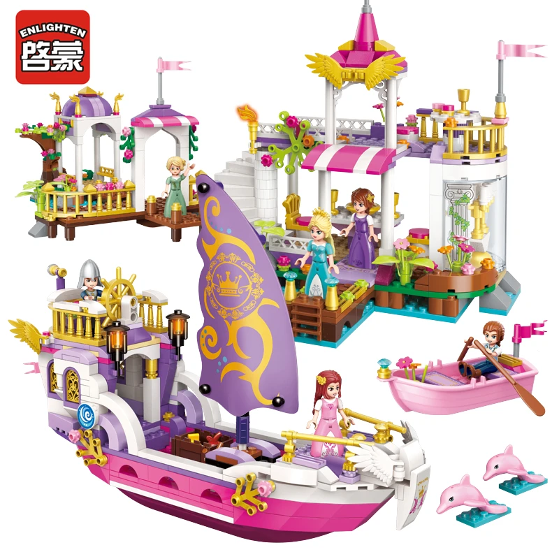 Enlighten Girls Educational Building Blocks Toys Stacking blocks Children Gift Ship Boat Soldier Cute Compatible legoe | Игрушки и хобби