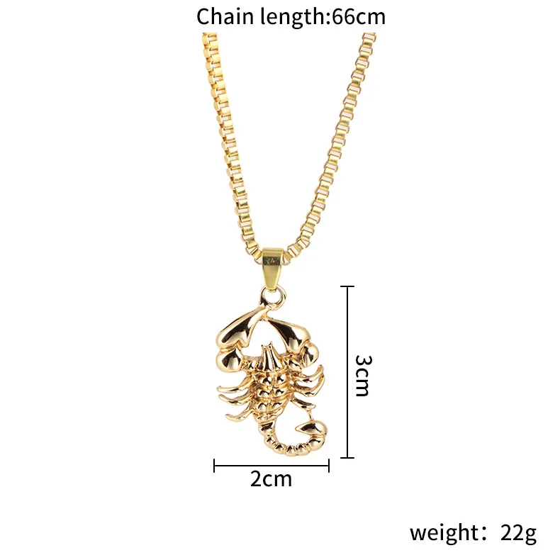 

Simple Scorpion Pendant Necklace For Men Women Alloy Casting Fashion Personality Design HipHop Necklace Chain Female Jewelry Gif
