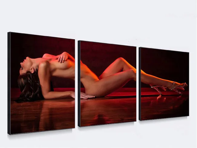 3 Pieces/Set Sexy Girl Wall Art Picture Nude Modern Home Decoration Living Room Or Bedroom Canvas Print Painting Wall Picture