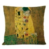Gold Oil Painting Throw Pillow Cover Gustav Klimt Gallery Pillow Case Home Decorative Pillow  Linen Pillowcase Sofa Cushion 2