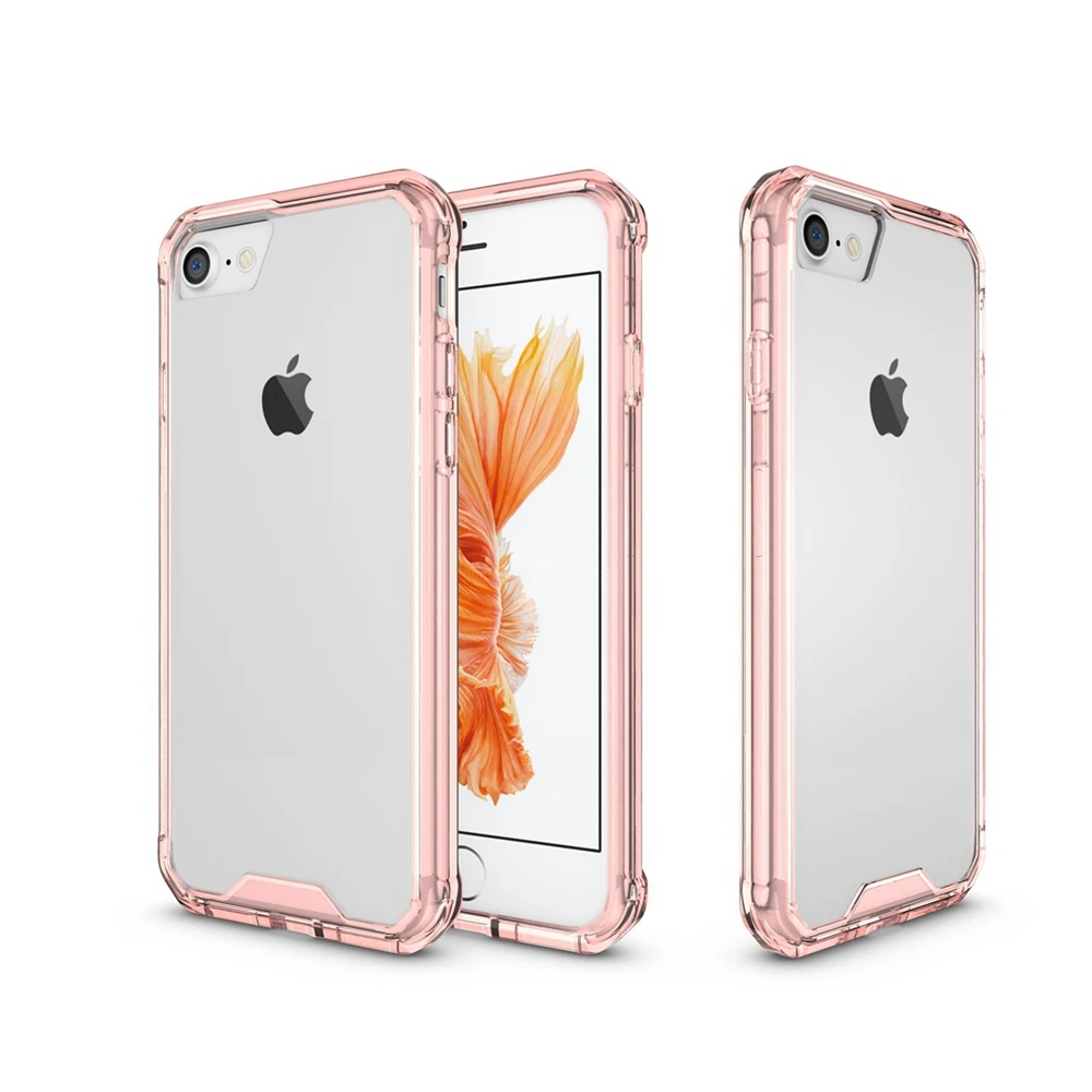 TPU Bumper+Acrylic Transparent Clear Back Cover Case For
