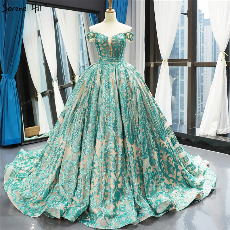 

Green Sweetheart Sexy Lace Up Bridal Wedding Gowns 2019 Sleeveless Luxury Sequined Wedding Dresses Real Photo Custom Made 66778