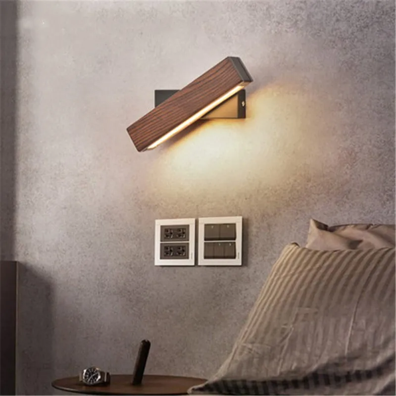 Nordic Modern Creative Concise Fashion Bedside lamp Wood Wall Light Restaurant Bedroom Study Aisle Decoration Lamp Free Shipping | Лампы и