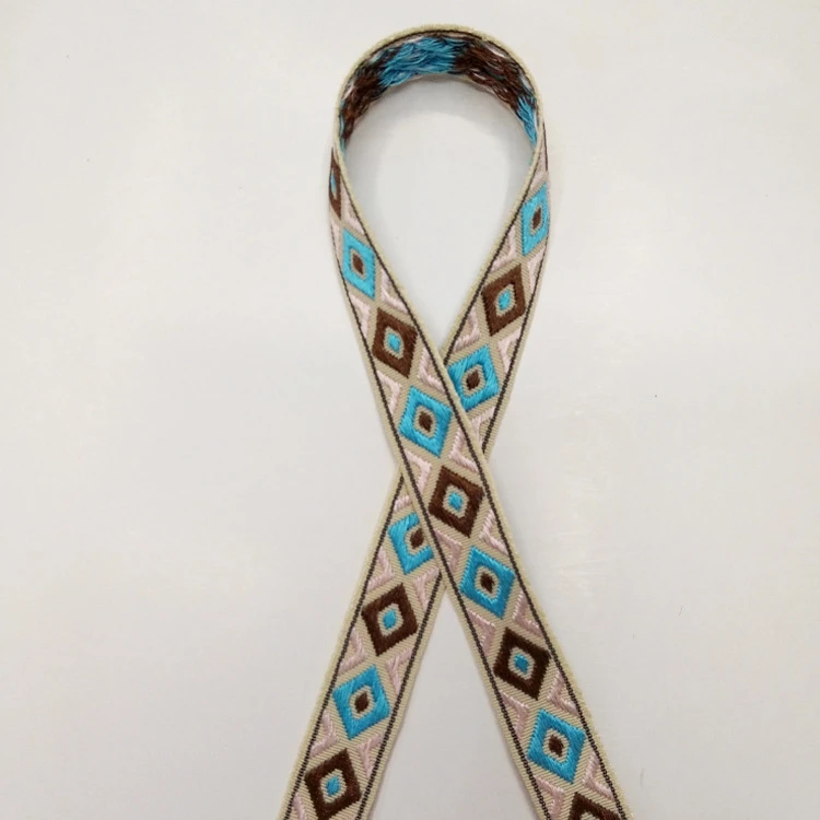 

1.2cm 12mm 1/2'' Quality Strong Beige Brown Blue Light Pink Rhombus Narrow Bedding Trim Curtain Laciness Jacquard Ribbon Webbing