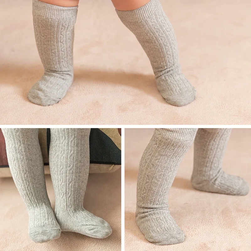 Spring Cotton Baby Socks Solid Color Toddler Kids Long Knee High Socks Socks Baby Girl Boy Warm Leg Warmers Sokken