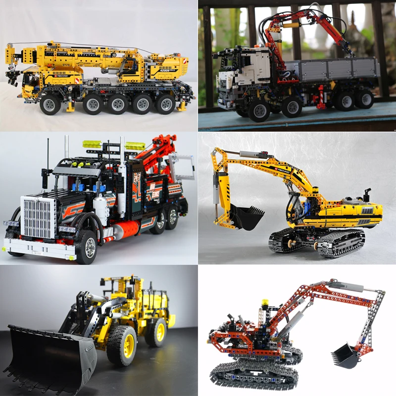 

LEPIN Technic Cars excavator Model 20004 20005 20007 20020 Legoinglys 8043 Building Blocks Bricks Truck Toys Gifts