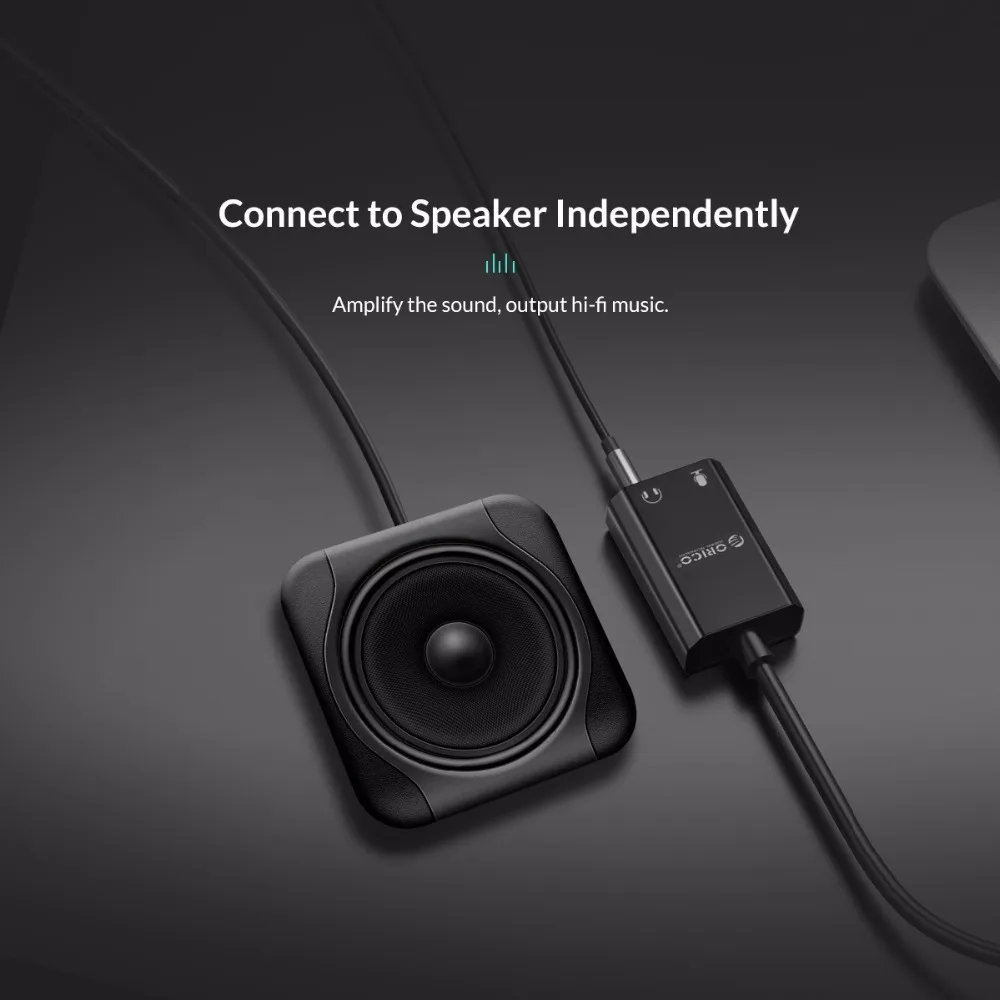 ORICO Портативная USB внешняя звуковая карта для наушников/микрофонная 10 см длина