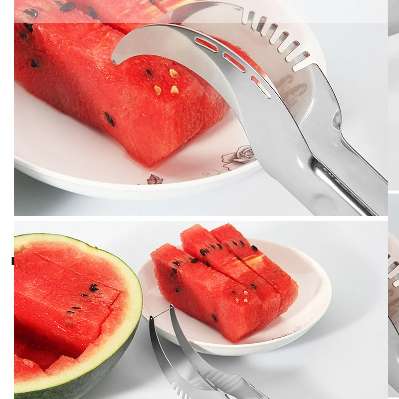 

Kitchen Tools Stainless Steel Watermelon Slicer Fruit Peeler Faster Melon Cutter Slice Melons Right Out of The Rind Manual Tool