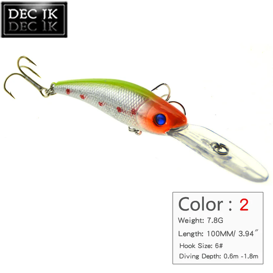 7PCS Floating Minnow Plastic Crankbait Sea Fishing Lure Crankbaits Wobblers Trolling Hook Tackle Saltwater Hard Artificial Bait (3)