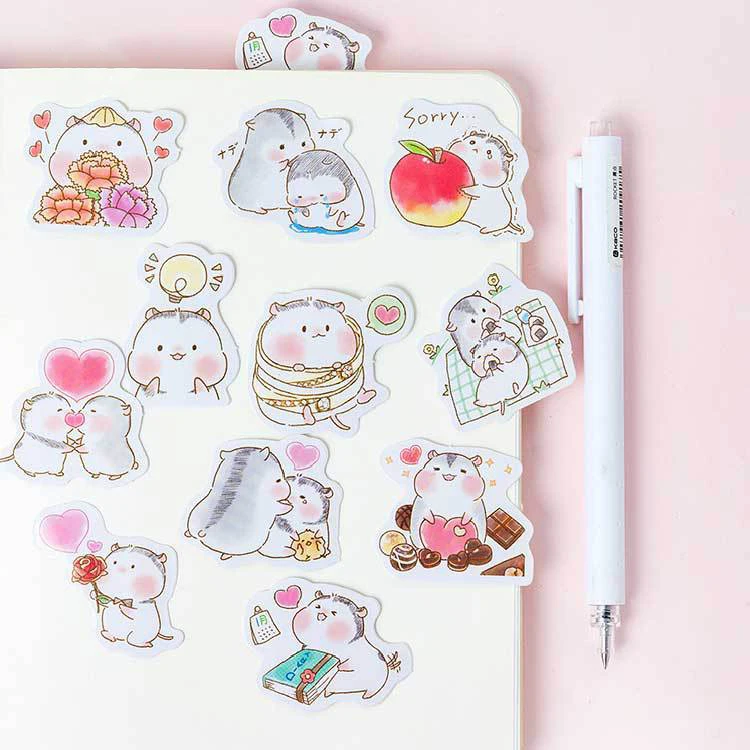 

45PCS/PACK Kawaii Cute Hamster Love Sticker Marker Planner Diary DIY Decorate School Stickers Scrapbooking Bullet Journal sl1721