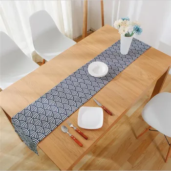 

Traditinal Chinese Table Runners Digital Print Ripple Modern Navy Bule Table Runner Tovaglia Runner Da Tavola Free Shipping