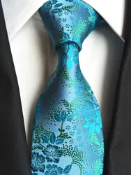 Новые Классические 8 см Пейсли голубой цветы шелковые галстуки Для мужчин s шеи галстук жаккард связей для Для мужчин свадебные бизнес