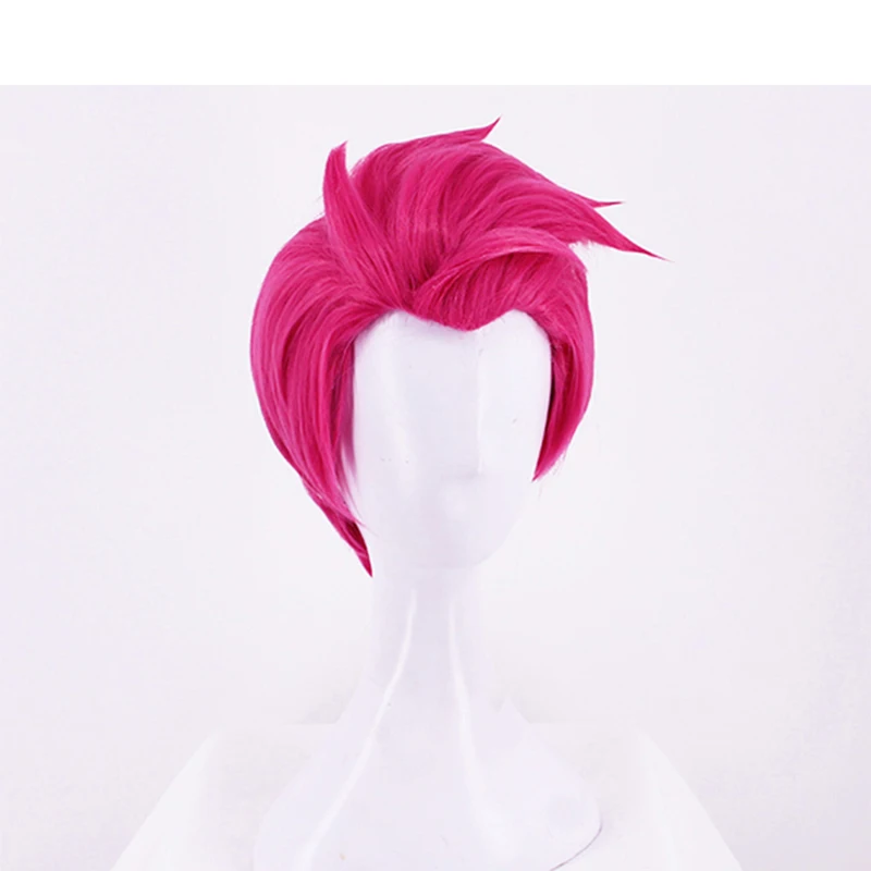 Волосы Кепки+ патруля заря синтетический Косплэй парик многослойная короткая естественная волна розово-красный Парики Для Хэллоуина