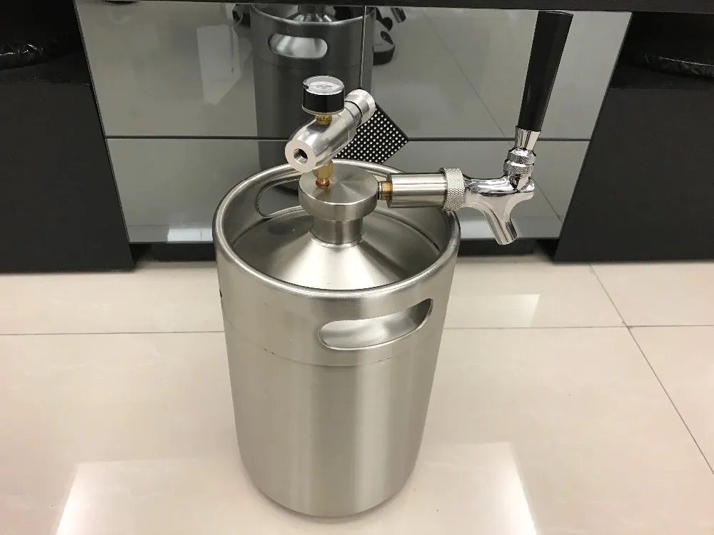 2L mini growler spears Beer Spear With Tap Faucet with CO2 Injector Premium