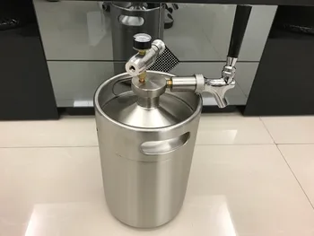 

Homebrew 5L Mini Keg Beer Growler + 5L Mini Beer Spear with Tap Faucet with CO2 Injector Premium