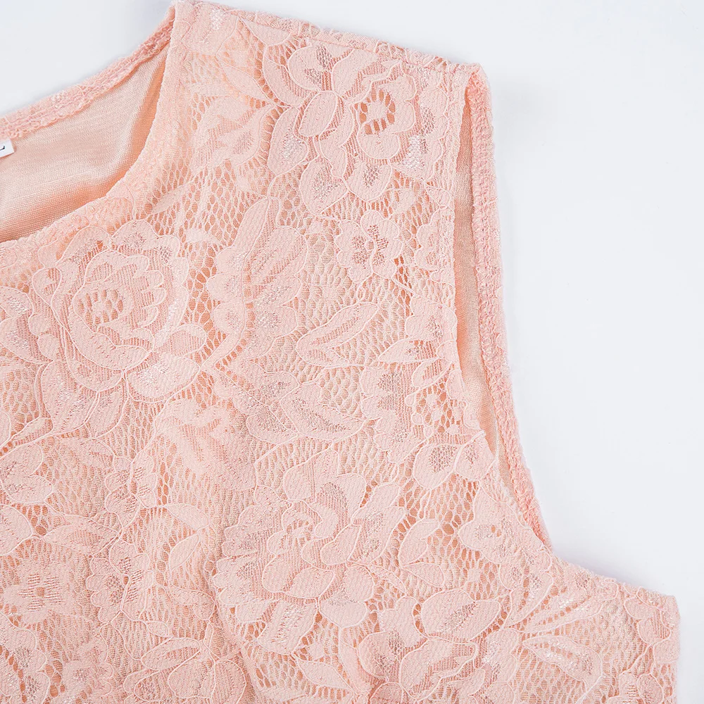 Womens Elegant Wedding Party Dresses Sexy Night Club Vestidos O-Neck Short Sleeve A-Line Lace Dress WS4459C