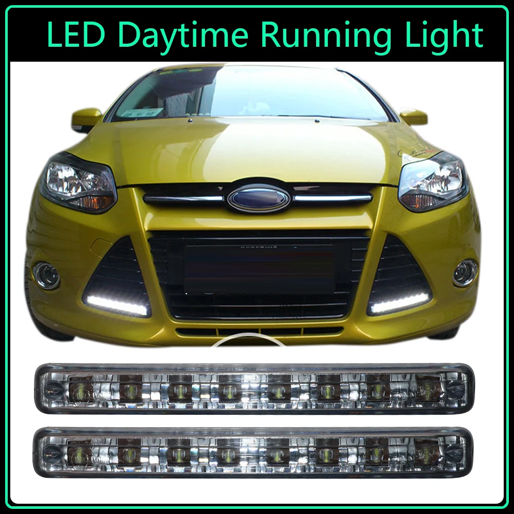 Super Bright with 8 LED Daytime Running Lights Driving Set DRL Car Fog