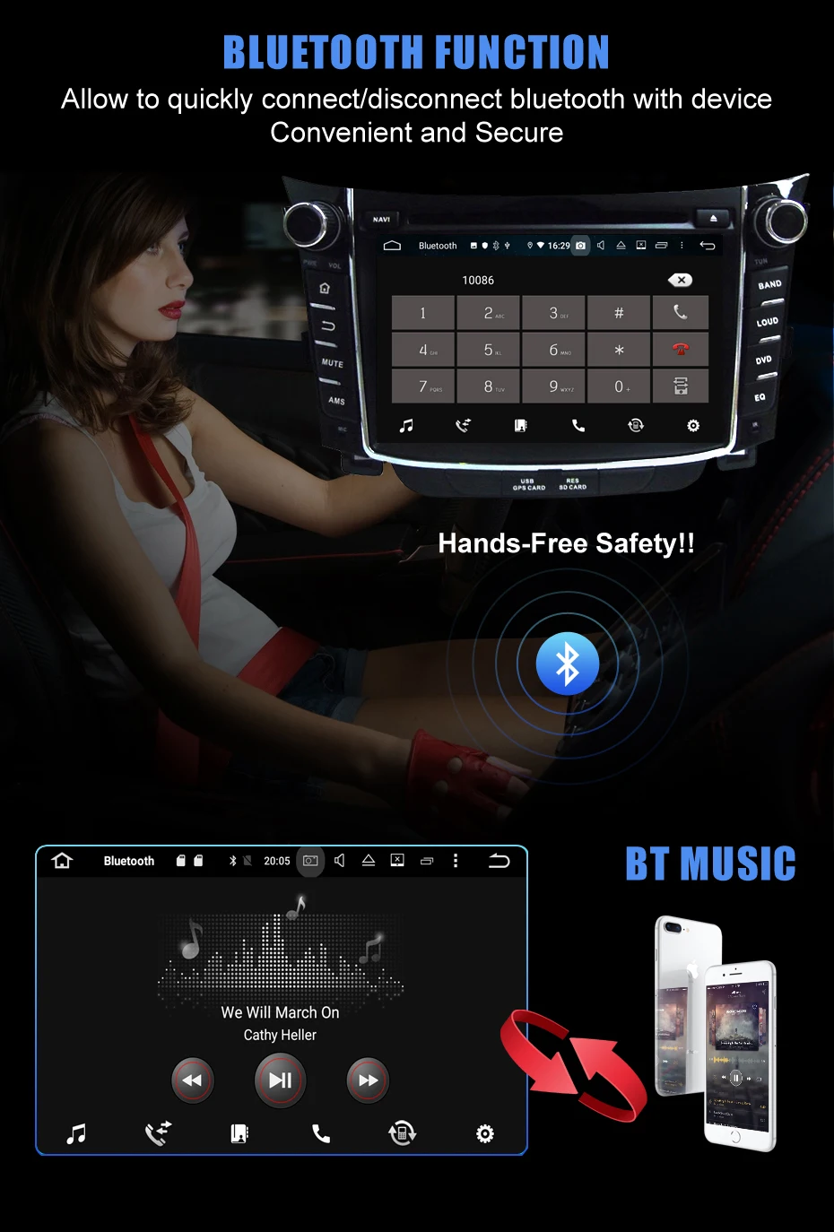 Excellent 2 din Android 9.0 Octa Core For Hyundai I30 Car DVD GPS Navigation System With Radio Stereo Bluetooth Mirror Link KANOR 2