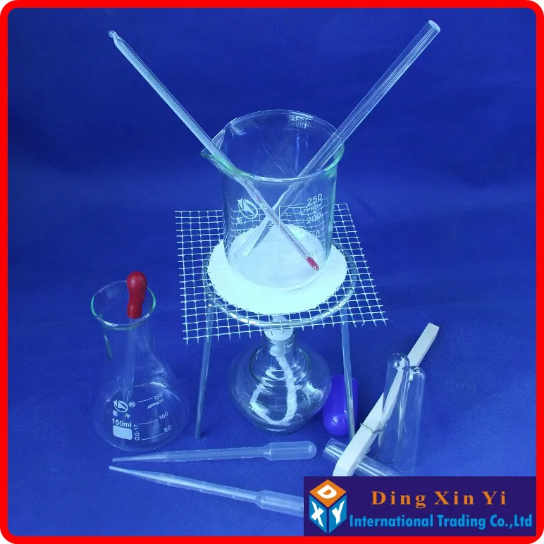 Ученики используют химический эксперимент устройство Beaker+ штатив+ колба Erlenmeyer+ спиртовая Лампа+ термометр и т. д.(14 шт. товаров