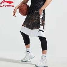 Распродажа) Li-Ning Для мужчин плохой пять баскетбольные шорты для соревнований Полиэстер Свободные печати подкладка спортивные шорты AAPN275 MKD1593
