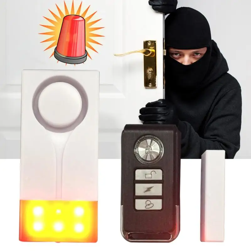 

3pcs/set Window Door Detector Thief Alarm 108dB Wireless Remote Control Sound and Light Alarms 433 MHZ Security System for Home