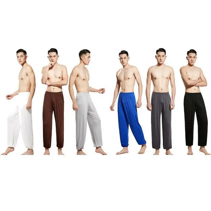 Мужские штаны для йоги Kung FuTai Chi, мягкие, плоские, эластичные, одноцветное, из модала, удобные, цветные штаны для йоги, пилатеса, бега