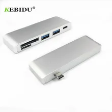 Kebidu USB C 3,1 Тип C концентратора Мощность 5In1 USB 3,0 разветвитель доставки PD-Мощность SD/TF картридер для Mac