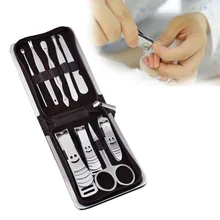 9 шт. комплект для стрижки ногтей набор для ухода за ногтями педикюр ножницы пинцет нож ушной выбор утилита набор маникюрных инструментов Прямая