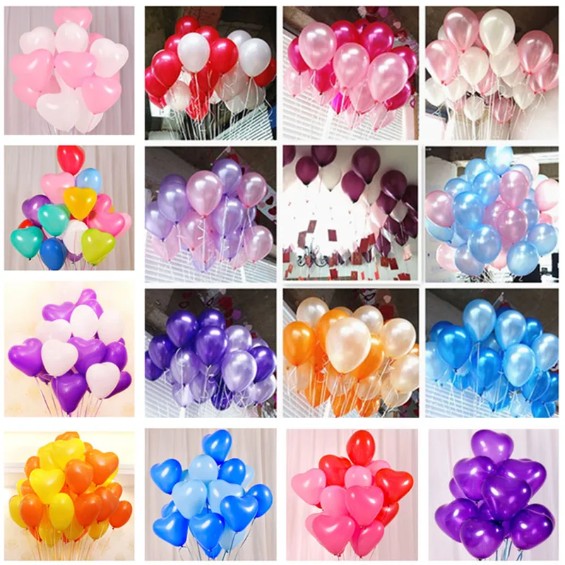 

10pcs 12 inch White Blue Latex Balloons Birthday Party Decorations Kids Wedding Party Supplies Baby Shower Heart Latex Balloons