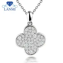 Solid 18kt White Gold Natural Real Diamond Pendant Solitaire For Wife Anniversary Party Fine Jewelry WP077