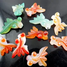 2 шт натуральный ручной резной золотой рыбный камень, подвеска, бисер Драгоценное Ожерелье Изготовление ювелирных изделий R26