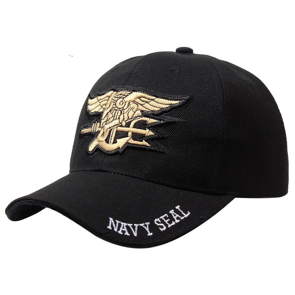 

Black US Navy Seal Embroidered Military Baseball Cap Adjustable One Size Hat For Hunting, Paintball, Shooting, Outdoor