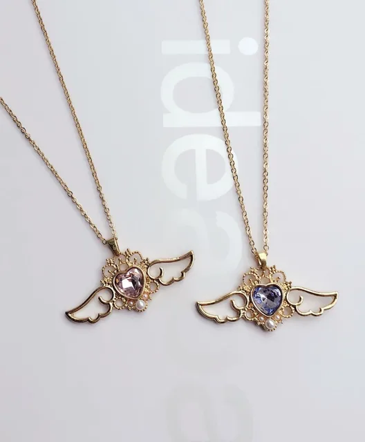 Kawaii Sailor Moon Crystal Heart & Wings Necklace 1