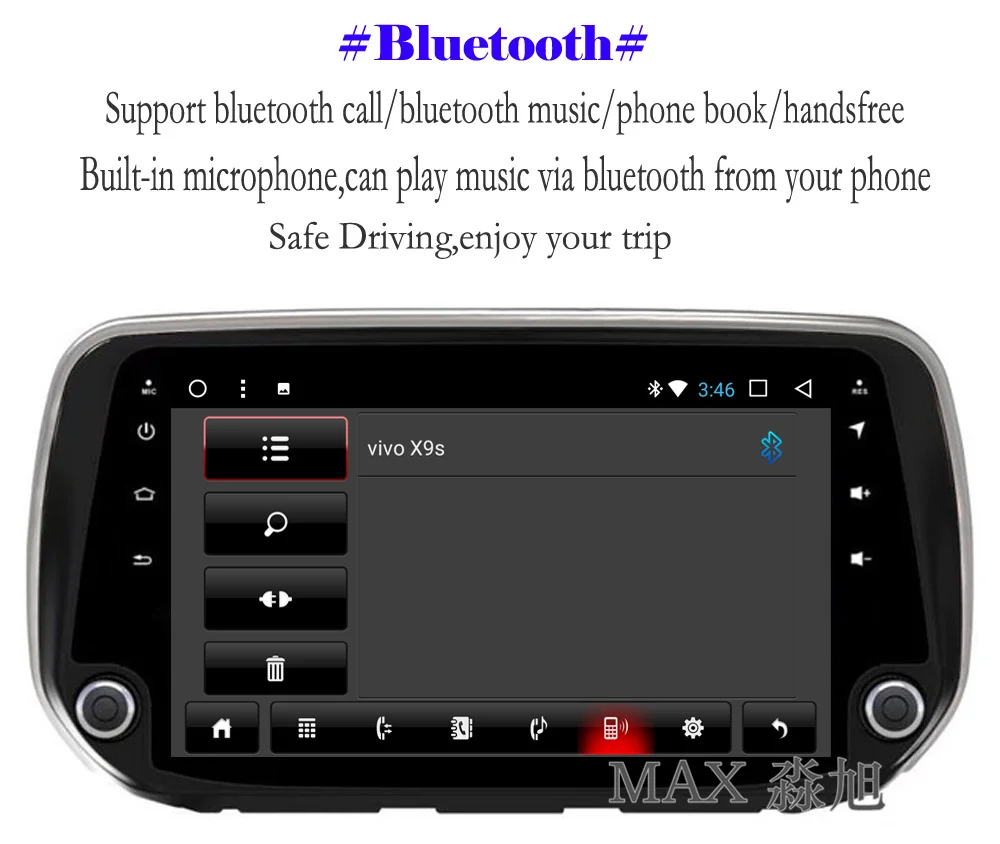 Sale MAX Android 8.1 Car DVD Player for Hyundai Santa Fe 2018 Car Radio RDS SWC GPS Navigation System Free Maps Bluetooth Call/Music 7