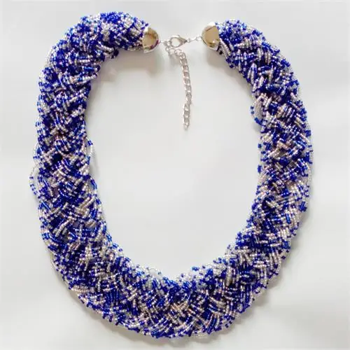 Новинка, модные богемные ожерелья из бисера, модные ожерелья для женщин, ювелирные изделия для тела NK718 - Окраска металла: Blue