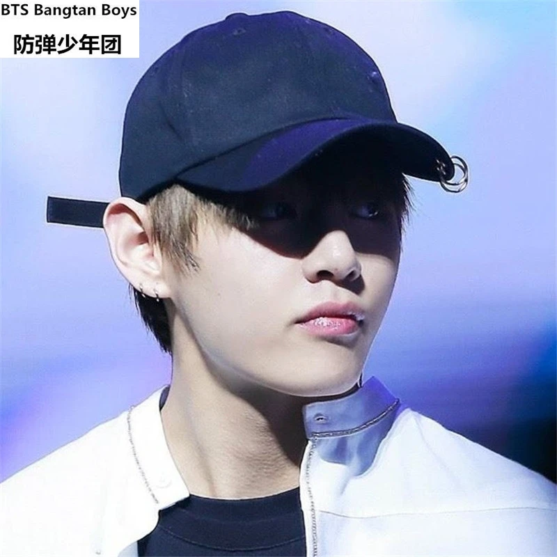 

KPOP 2017 BTS Bangtan Boys LIVE THE WINGS TOUR Fashion K-POP Iron Ring Hats adjustable Baseball cap 100% handmade ring K POP BTS
