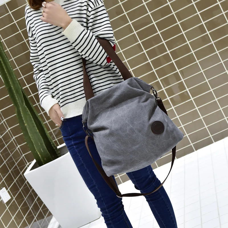 

Female bag Contracted the canvas hand the bill of lading shoulder slope bag, Large capacity much interlayer canvas bag 20oz