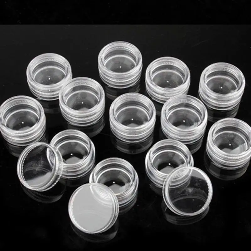 

12pcs Powder Paillette Rhinestone Nail Storage Plastic Box Case Nail Art Accessories Empty Storage Pot Case Plastic Tool